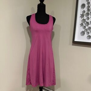 *LOLE* Pink Sleeveless Stretch Racerback Sunseta Dress w/ Built In Bra Size Med